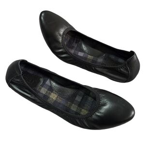 Born Rozalee Black Leather Pointed Toe Ballet Flat Comfy Business Casual